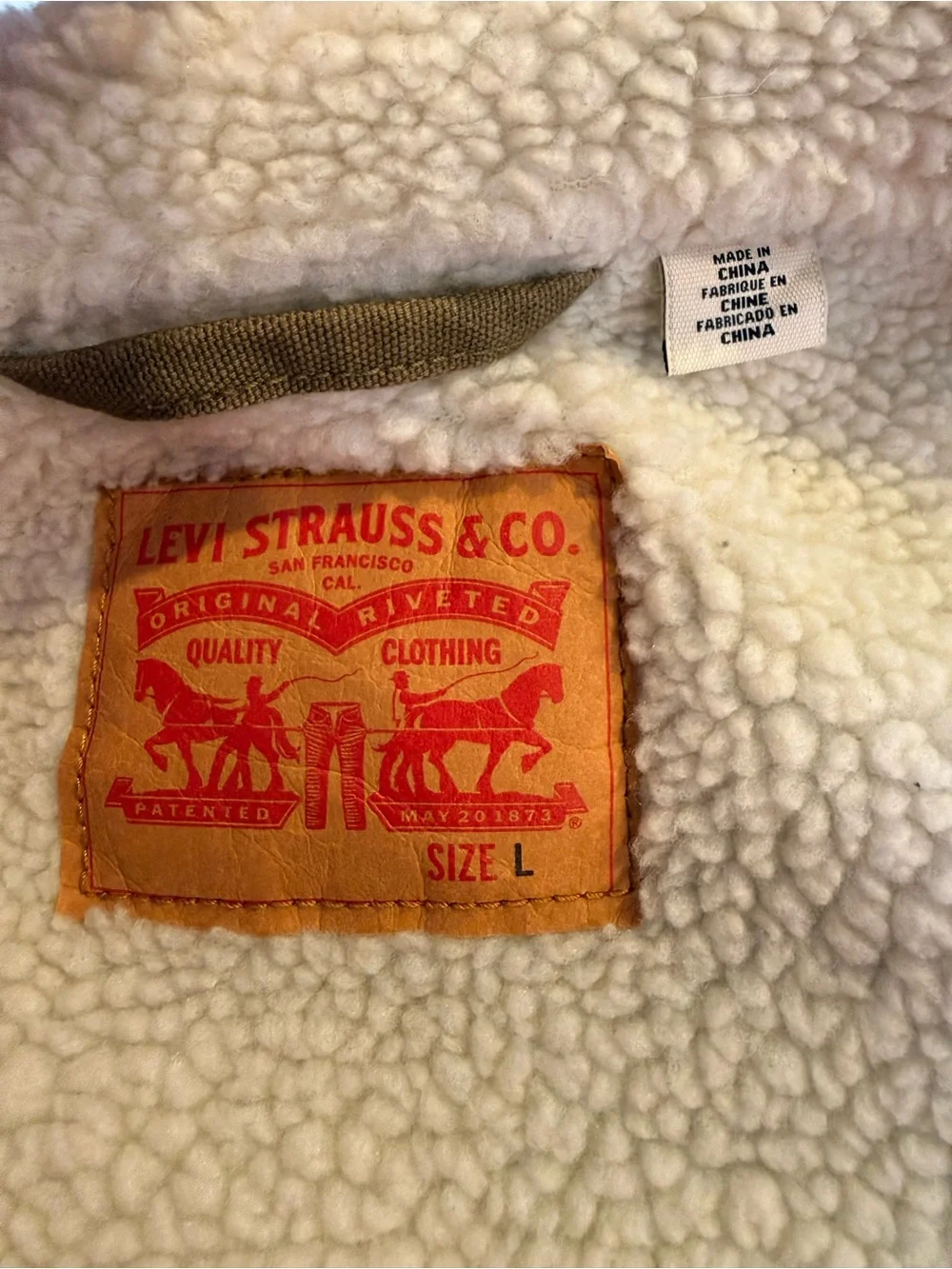 Levi's Type 3 Canvas Sherpa Trucker Jacket Brown Size L